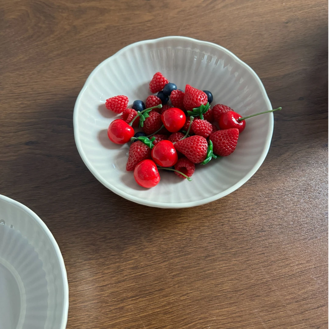 宅寂风裸色质感异形边深汤盘2只  18cm*18cm*5cm