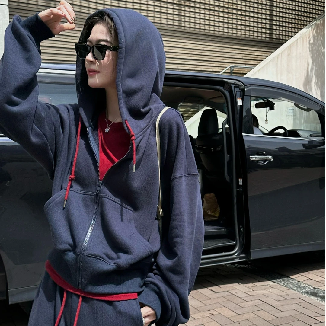 【Isabella】休闲连帽拉链卫衣韩版套装R26076IS43 K26077IS43