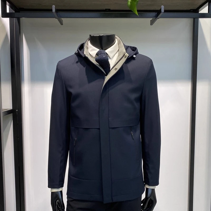 Moleubak 男士商务休闲外套帽子可脱卸上衣25年秋季新品时尚夹克