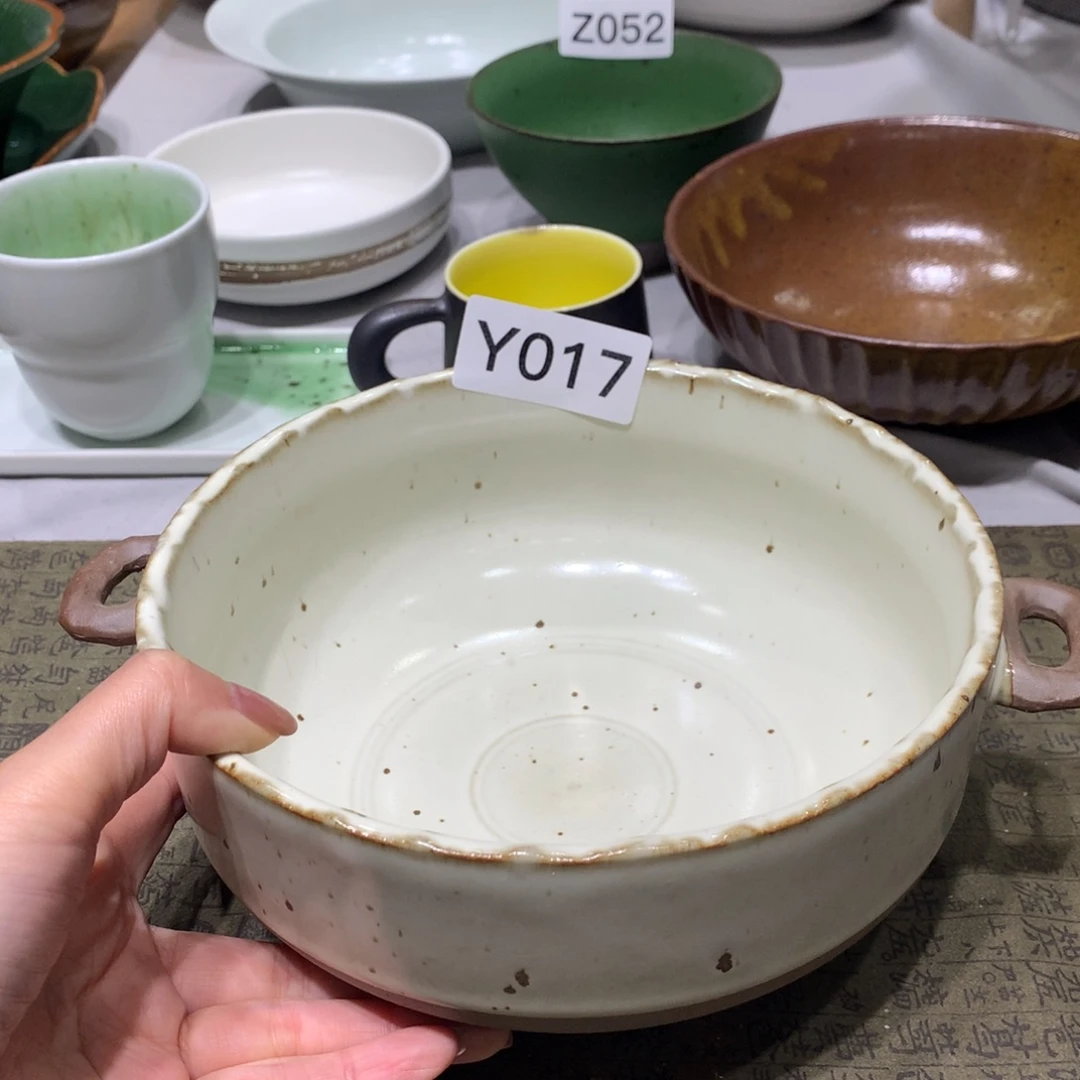 陶景德镇粗陶复古盘碗微瑕