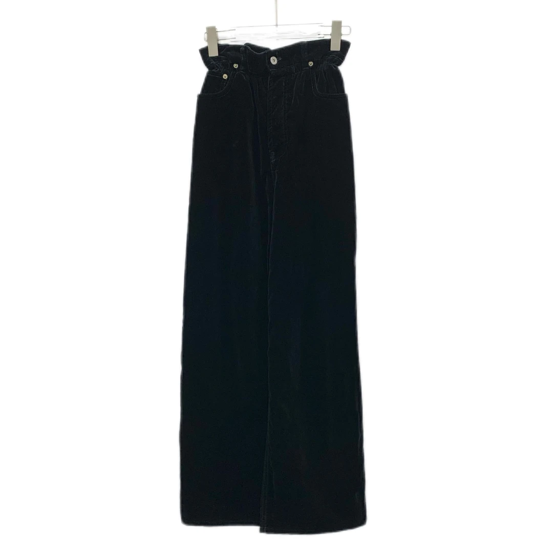 99新 MIU MIU/缪缪  CW0669 丝绒花苞高腰棉质阔腿长裤 38 S码 9