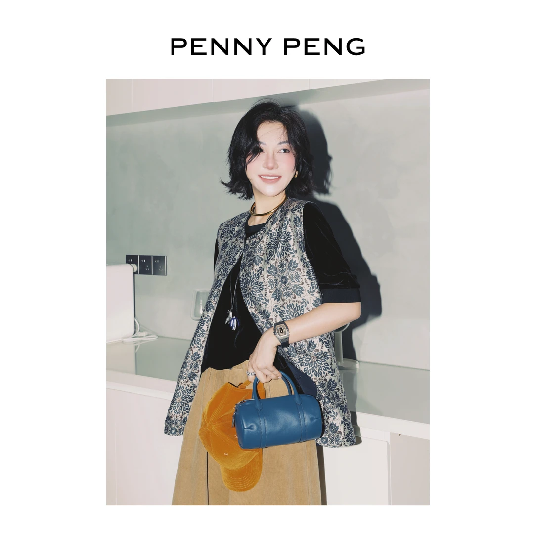 PENNYPENG 塞特艺术 时尚宽松无袖马甲气质知性风法式小香风马夹