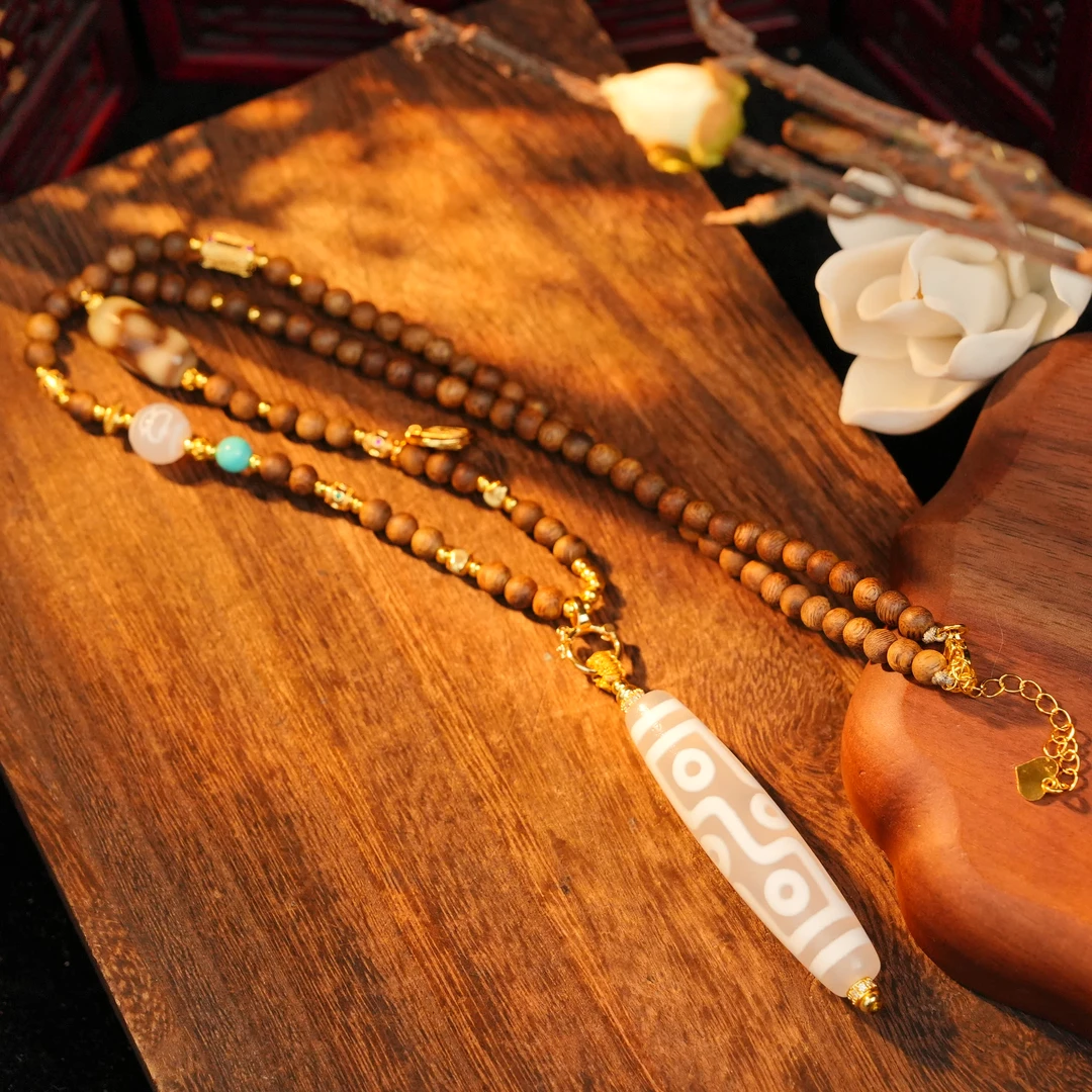 非金属木质吊坠 白毫九Y珠珠吊坠LNR0200298