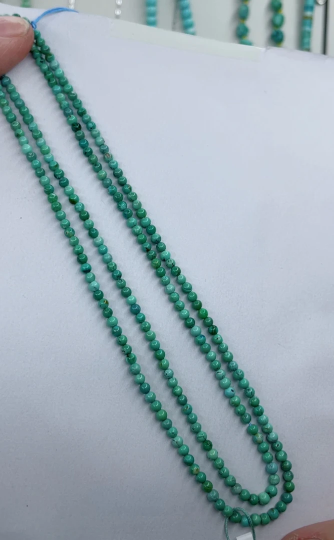天然原矿绿松石米链卡2+