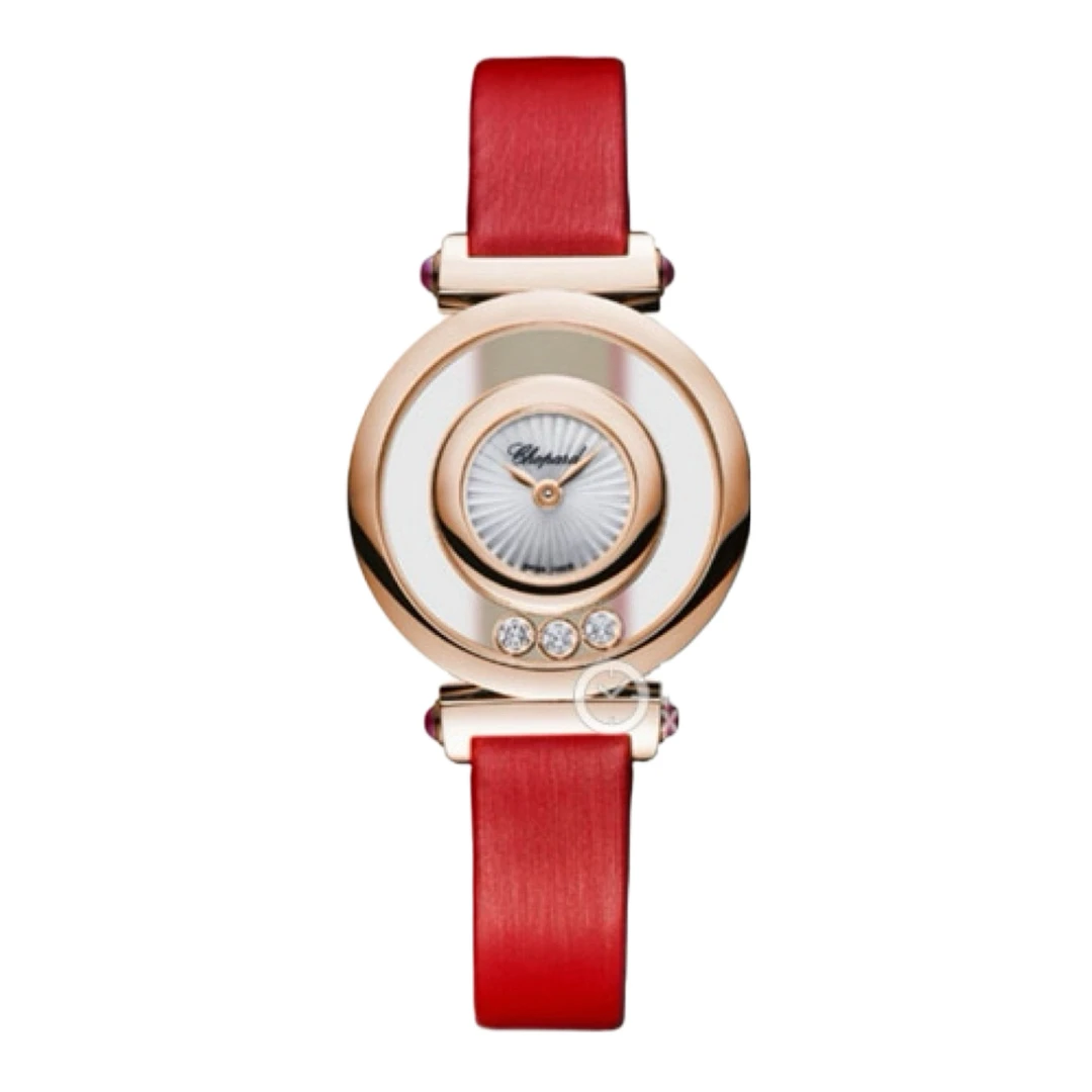 99新 Chopard/萧邦 204780-5201 18k玫瑰金皮带石英腕表26mm 99新