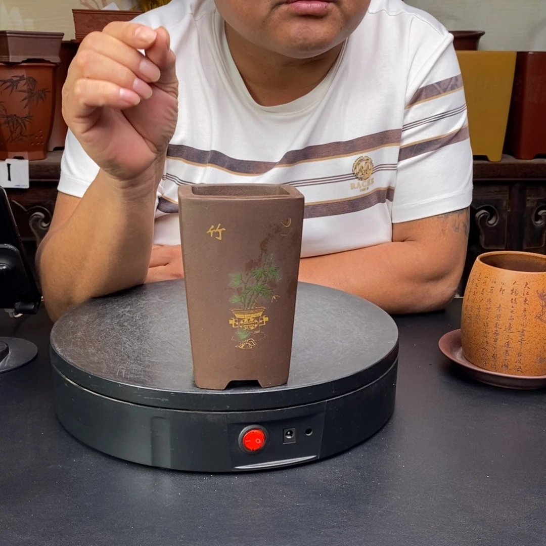 紫砂花盆货号一只扁竹