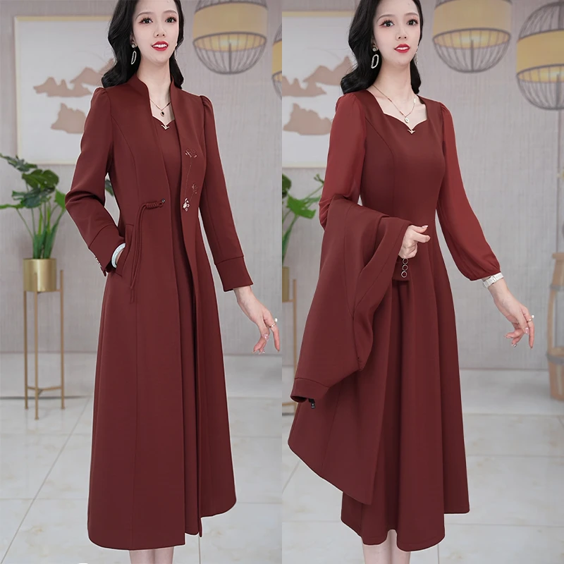 【两件套】27687梦晚秋季轻奢贵夫人气质时尚大气休闲显瘦套裙-JHY