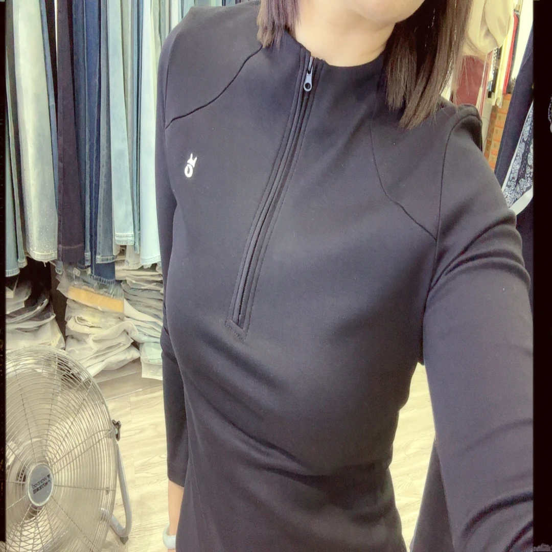 弹力秋季健身立领长袖卫衣秋冬半开领拉链刺绣时尚