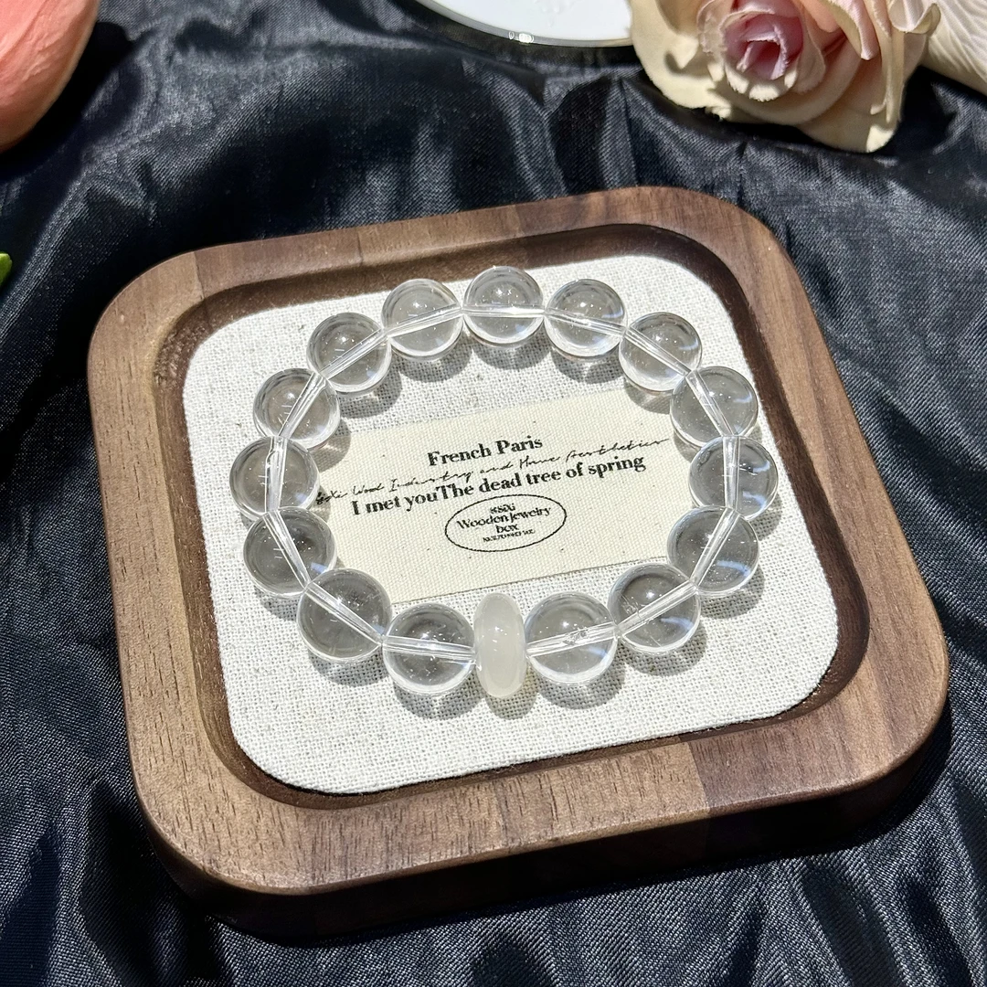 【白壁无暇】平安扣天然净体白水晶手串 多样性发其一Z233