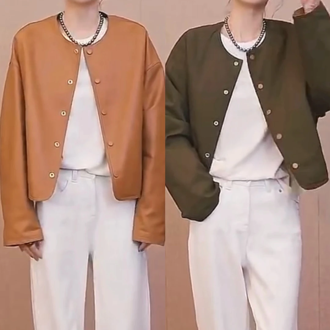 【福利阿美推荐真皮绵羊皮】KM-2510复古做旧植鞣皮两面皮衣外套