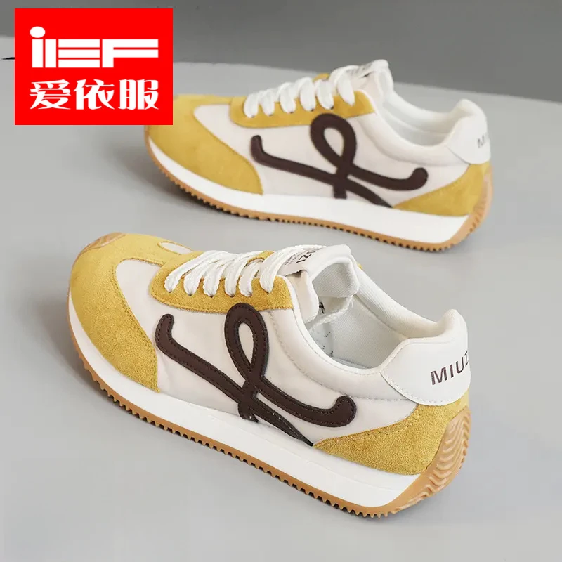 IEF/爱依服韩版休闲运动鞋女2025春季新款透气跑步鞋轻便防滑软底