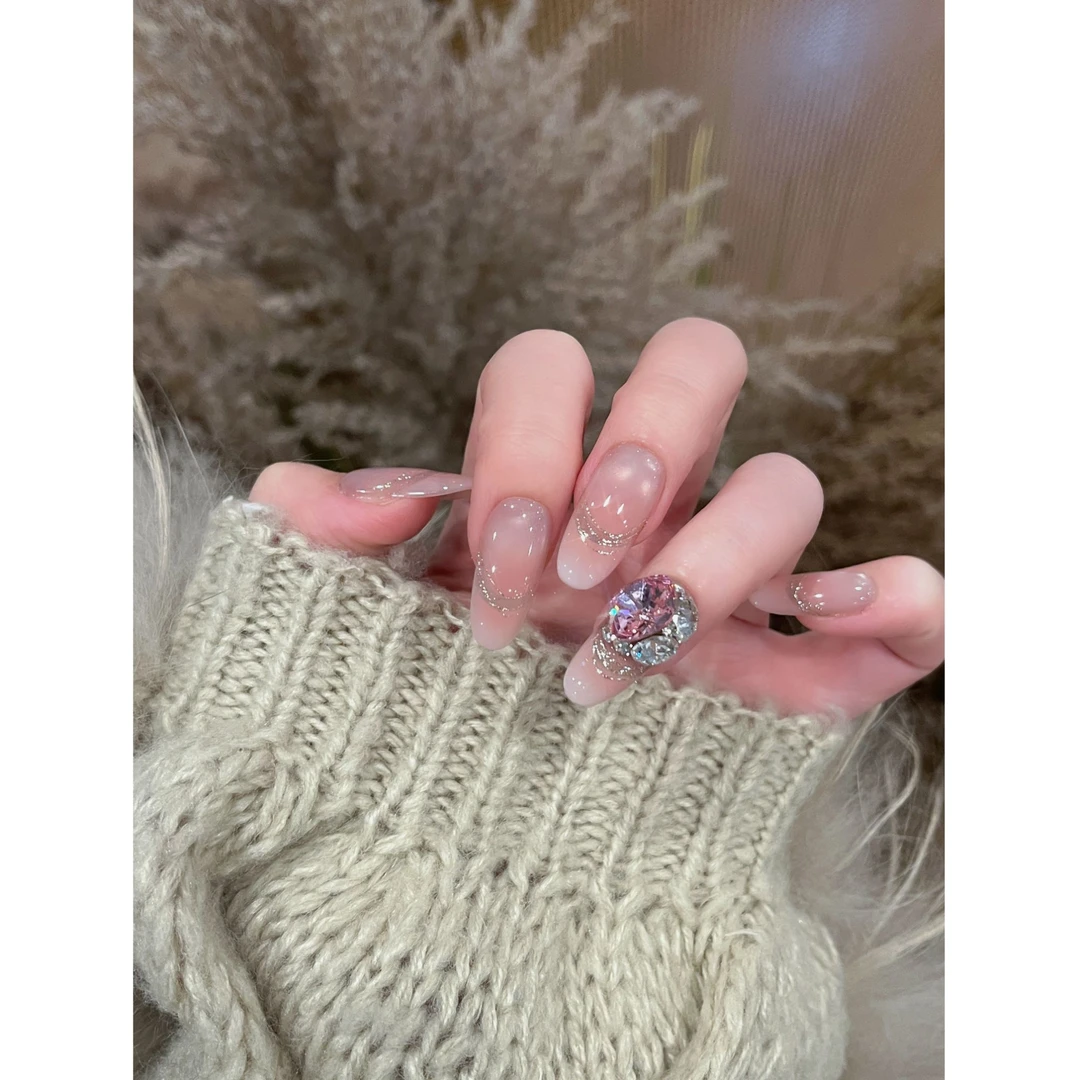 III现货【施家全华钻/雾岛听风】纯手工定制美甲拆卸穿戴甲A5050