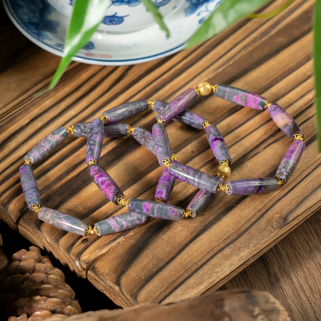 世间臻宝-俏色丨18K金春彩爆色舒俱来手串/多样性发一件/P7253/0