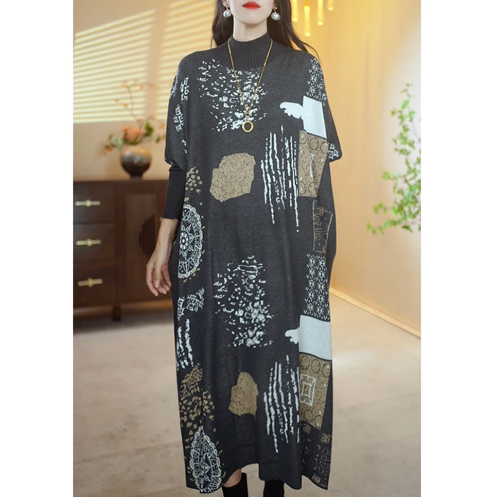 【Z832】2025新款羊毛时尚百搭宽松针织显瘦气质连衣裙