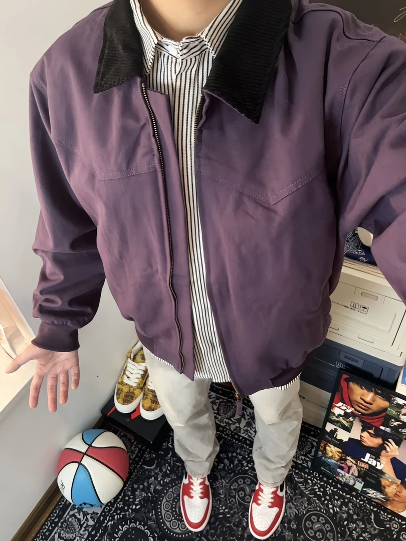 底特律美式工装夹克男春秋款复古潮牌宽松外套情侣休闲机车棒球服