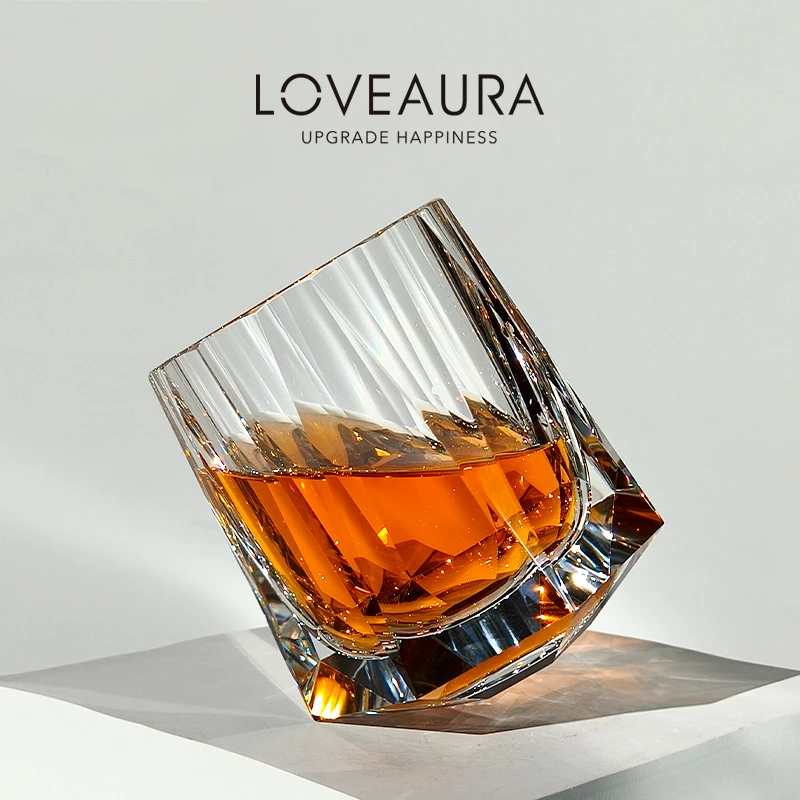 【微醺爆款】LoveAura柏兰水晶杯k9手工江户切子洋酒杯家用威士忌杯