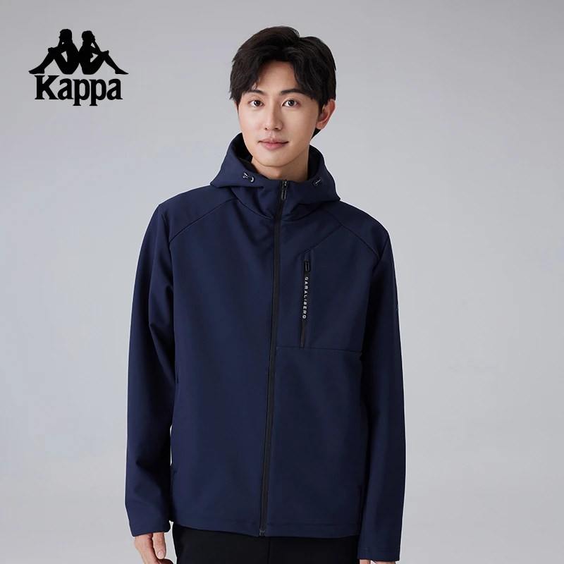 Kappa背靠背复古运动男户外连帽防风防泼水户外连帽休闲夹克男