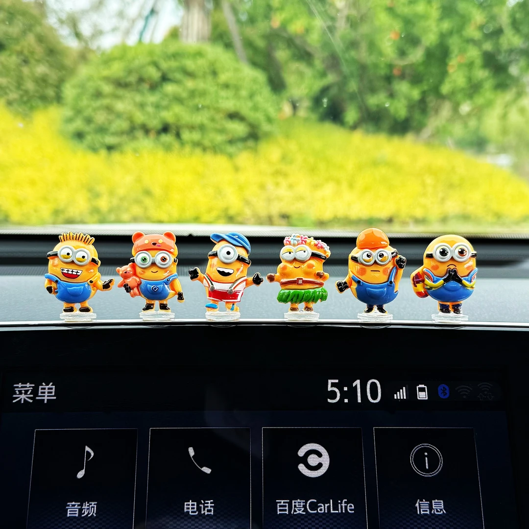 萌趣小黄人车载摆件汽车电动车装饰品摆件车内饰品汽车中控台装饰