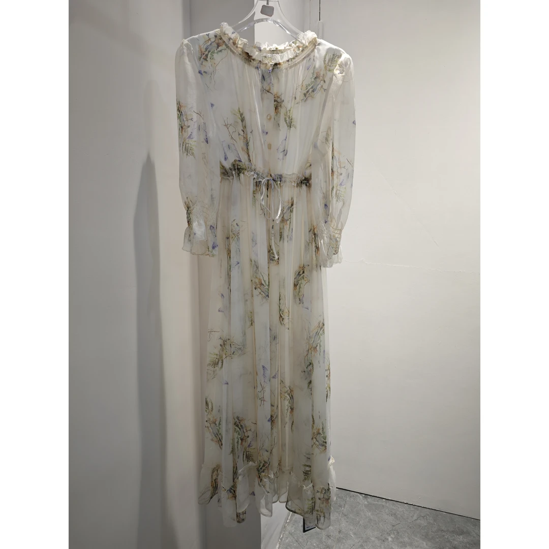 桑蚕丝时尚气质花色百搭洋气女装240407