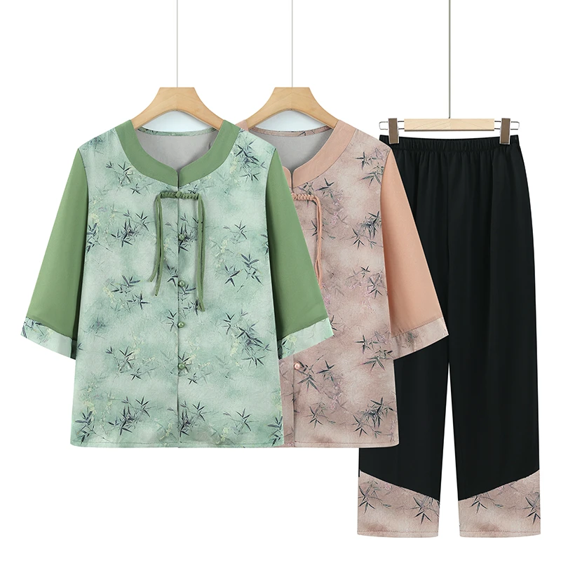 中老年女装中老年薄款妈妈装衬衫新京派中老年服饰宽松复古