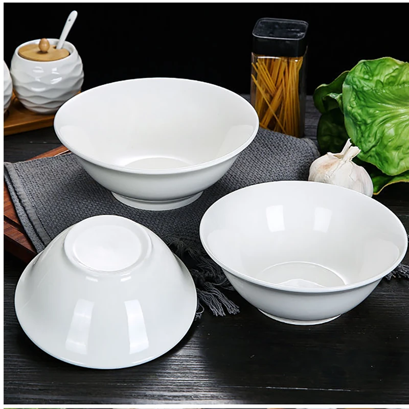 宜呈饭店专用碗纯白陶瓷碗商用家用陶瓷面碗汤粉碗批发斗碗餐馆碗