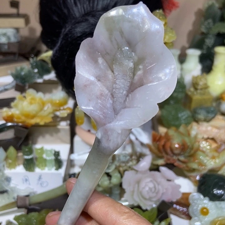 蛇纹石玉未镶嵌发饰