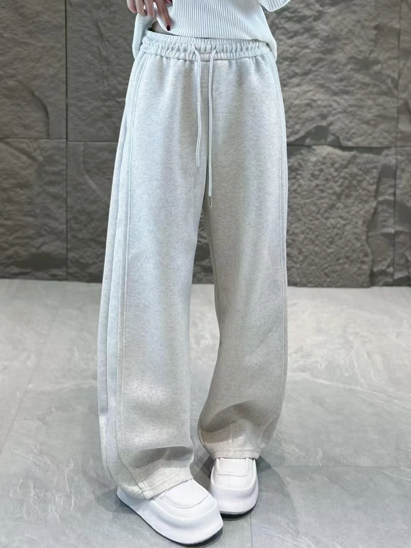 休闲裤褶皱常规款潮微弹力春季早春女士女装户外休闲裤长裤拼接