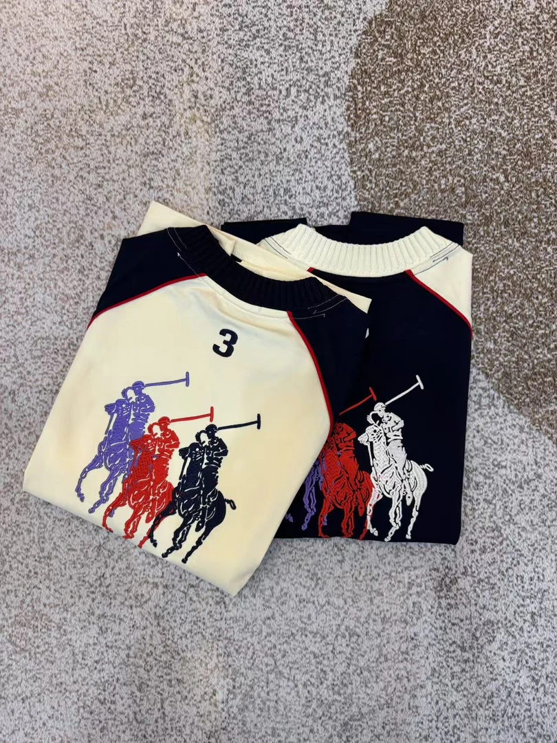 10号 HH-A18496-夏季轻奢休闲时尚拼接重工刺绣短袖男女同款