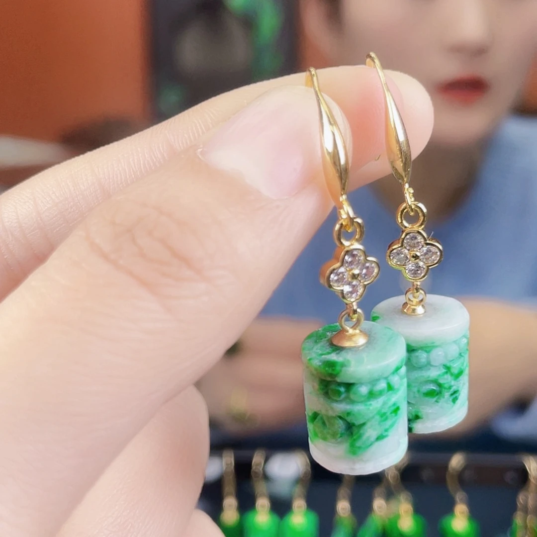 翡翠未镶嵌耳饰饰品