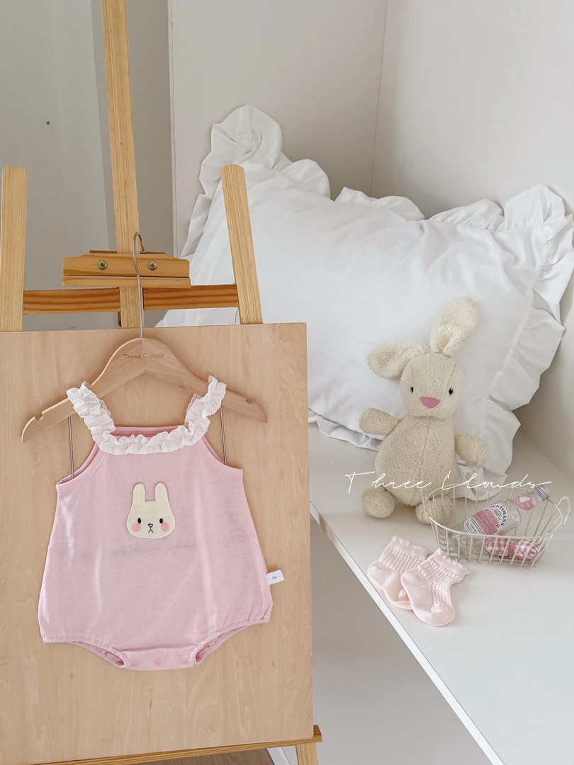 三小朵2636【小甜兔】宝宝女童夏款吊带哈衣清爽凉快包屁