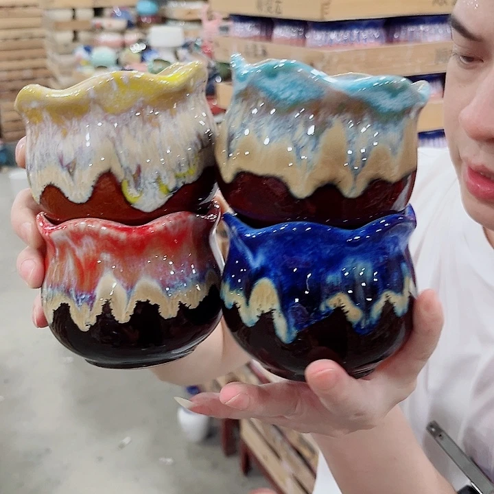 有孔.凑单10元陶瓷花盆发货！