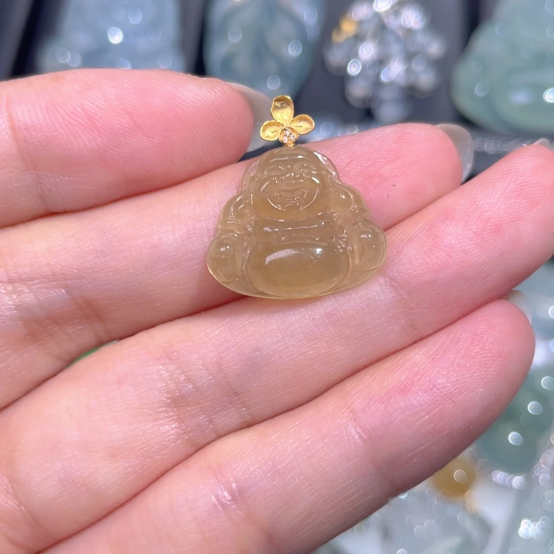 颈饰18K金镶嵌翡翠翡翠
