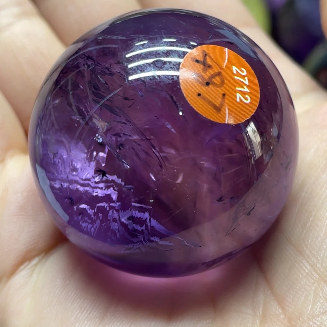 未镶嵌珠宝半成品水晶MM紫水晶球C2712