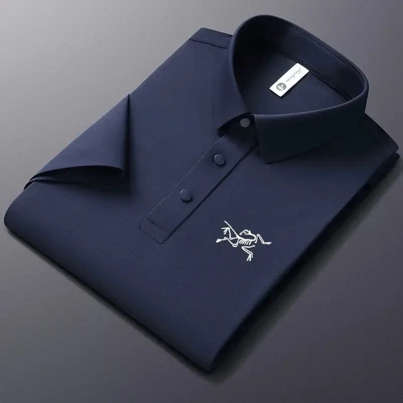高端始祖刺绣鸟短袖T恤男士体恤户外运动休闲Polo衫透气上衣商务