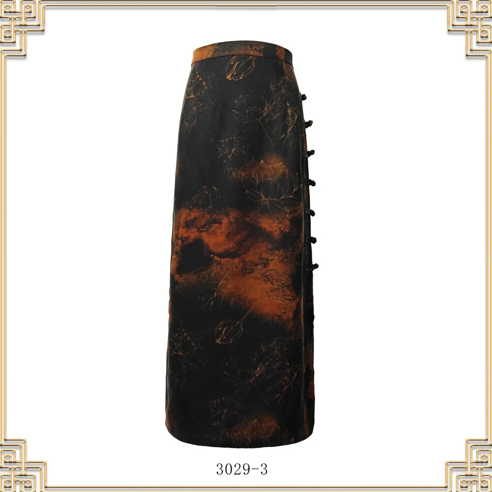 LL 秋季新款重缎提花高腰气质复古新中式半身裙3029-3