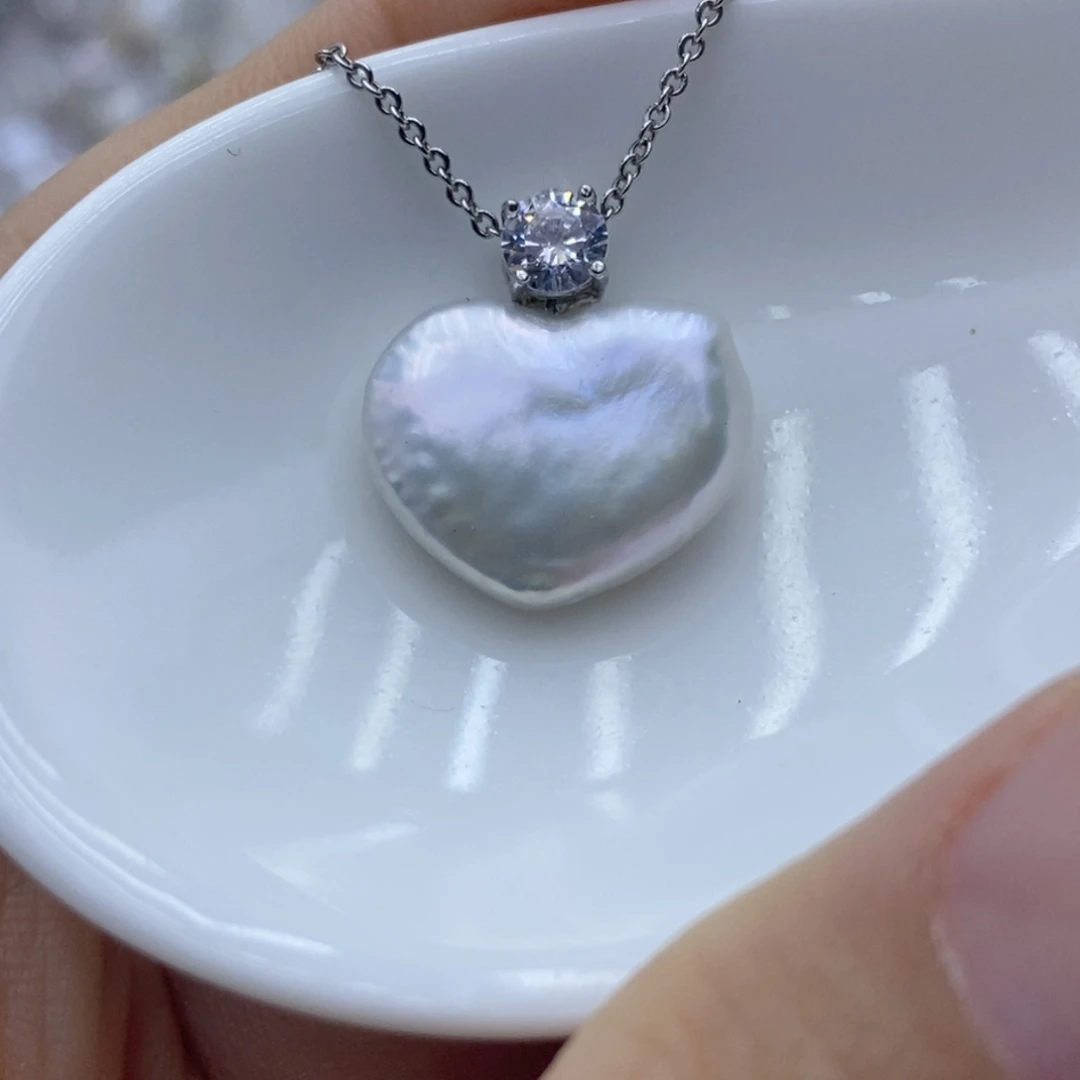 银S925镶嵌颈饰淡水珍珠