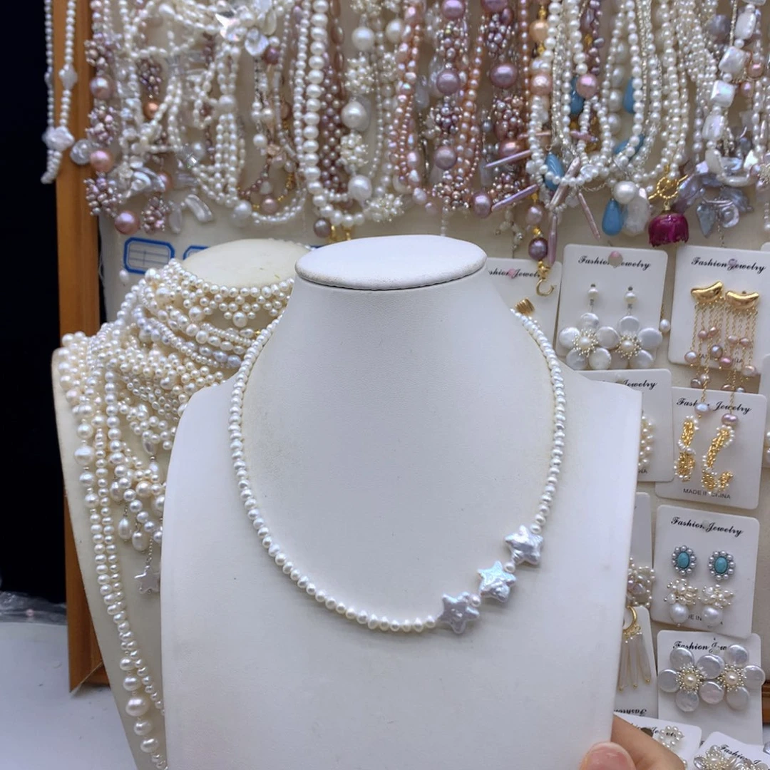 合金淡水珍珠项链耳饰