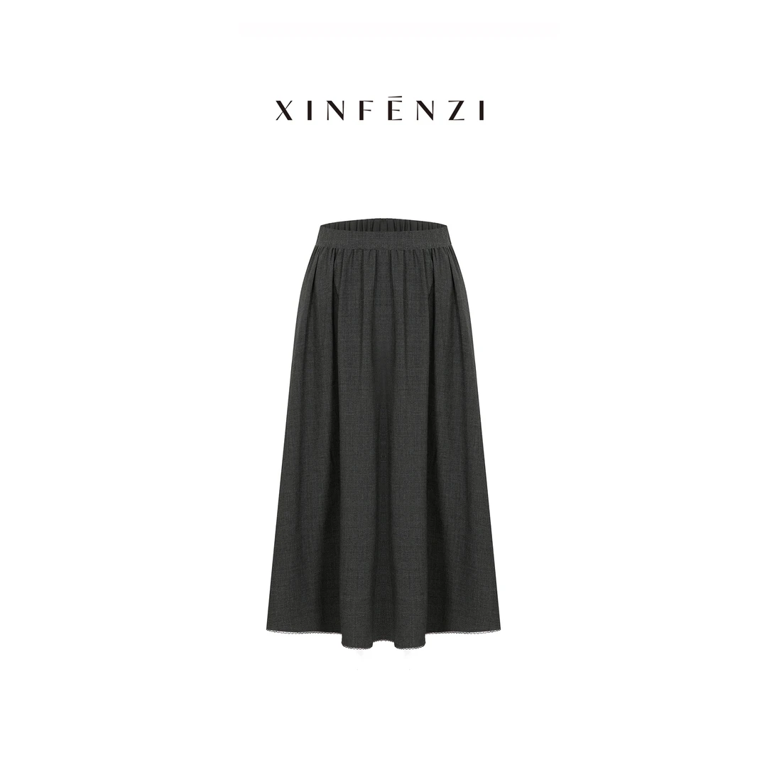 【恰恰裙】XINFENZI 立体剪裁细闪面料赫本风伞摆裙 FSK36721