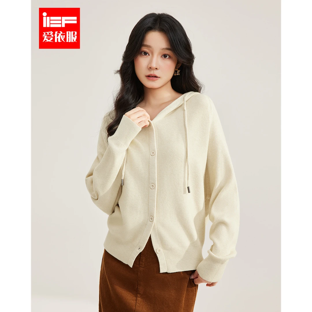 IEF/爱依服2025春季新款韩版简约文艺知性气质通勤百搭毛织外套