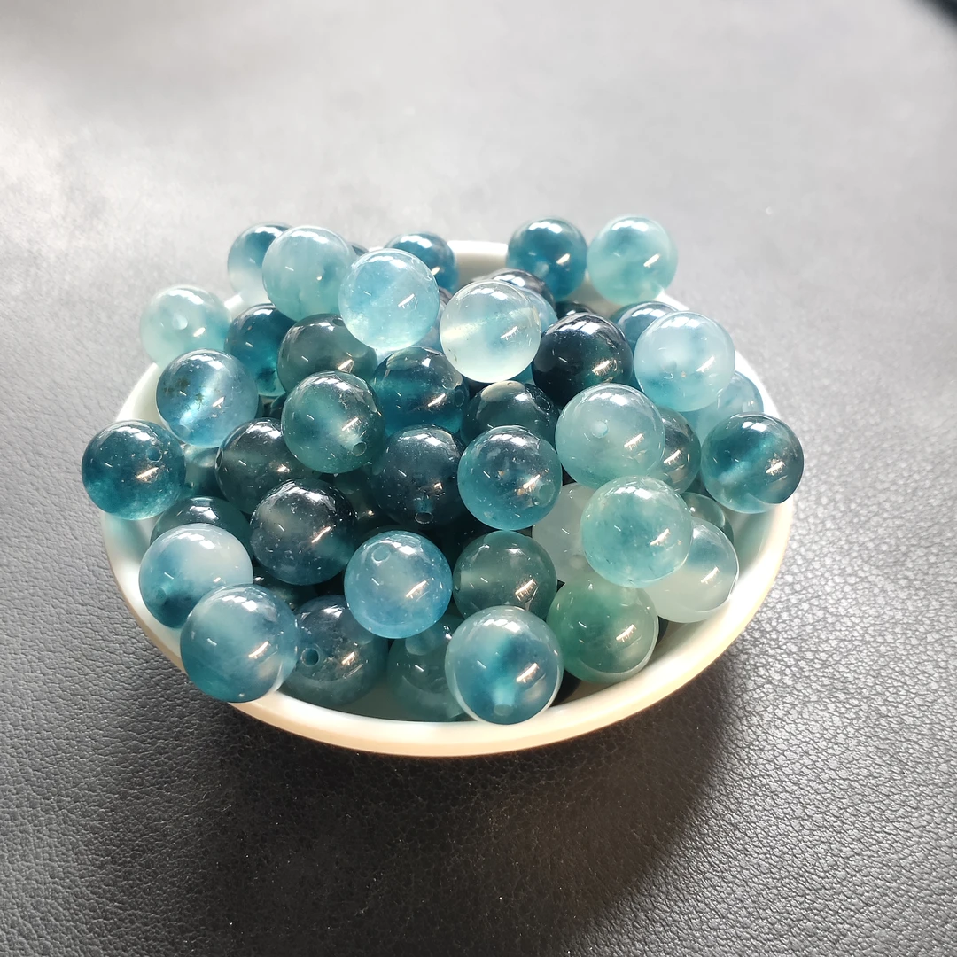 散珠w834老蓝水飘花10mm*10颗