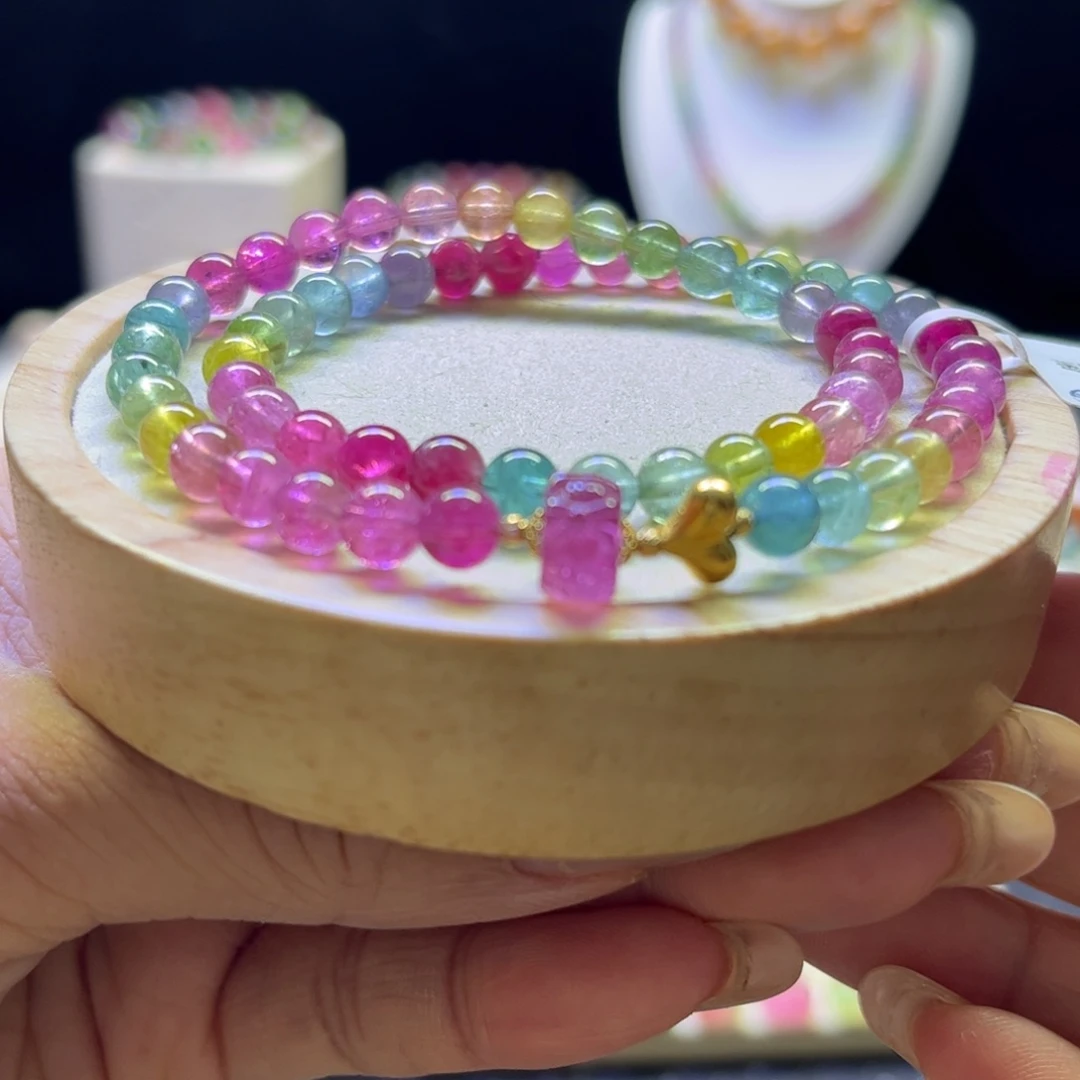 手链碧玺未镶嵌荧光5.7mm