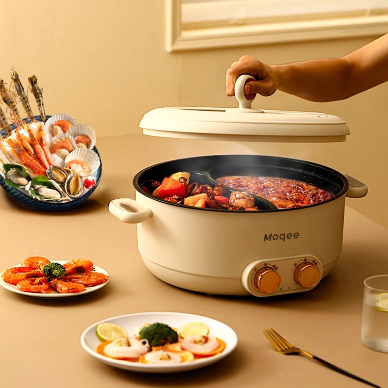 Moqee/摩奇鸳鸯锅分区控制6L大容量多功能可视化不沾涂层智能调控