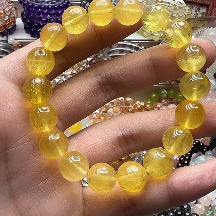 水晶手链未镶嵌蜜糖拉丝黄莹石手链11