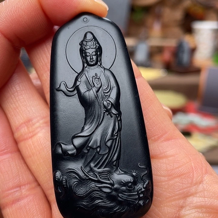 和田玉（墨玉）未镶嵌吊坠(不含链)青花墨36牌