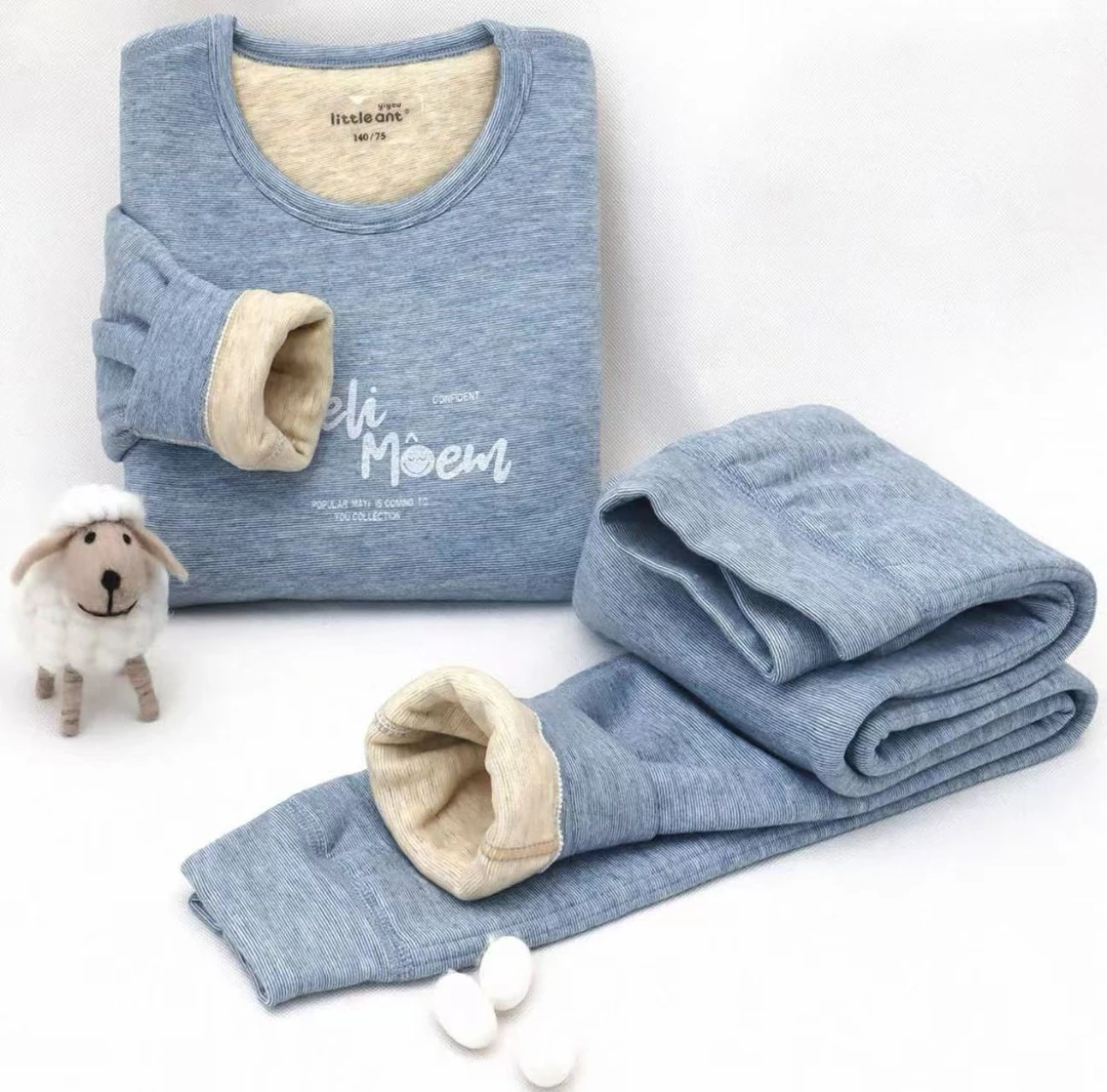 2025秋冬儿童特厚加棉保暖内衣无骨防寒