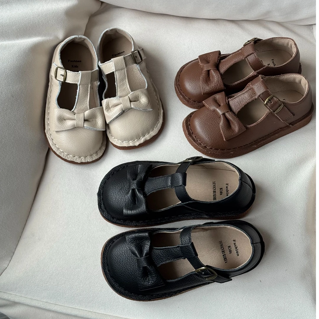 BANXISHU/班喜树女童2025夏季新款百搭时尚软底软面小皮鞋