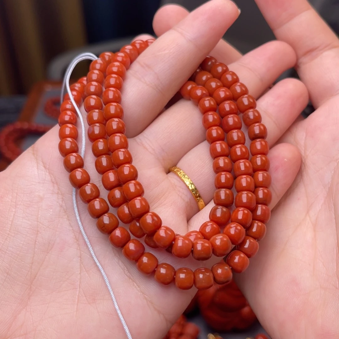 南红玛瑙配饰卡6.5毫米左右未镶嵌