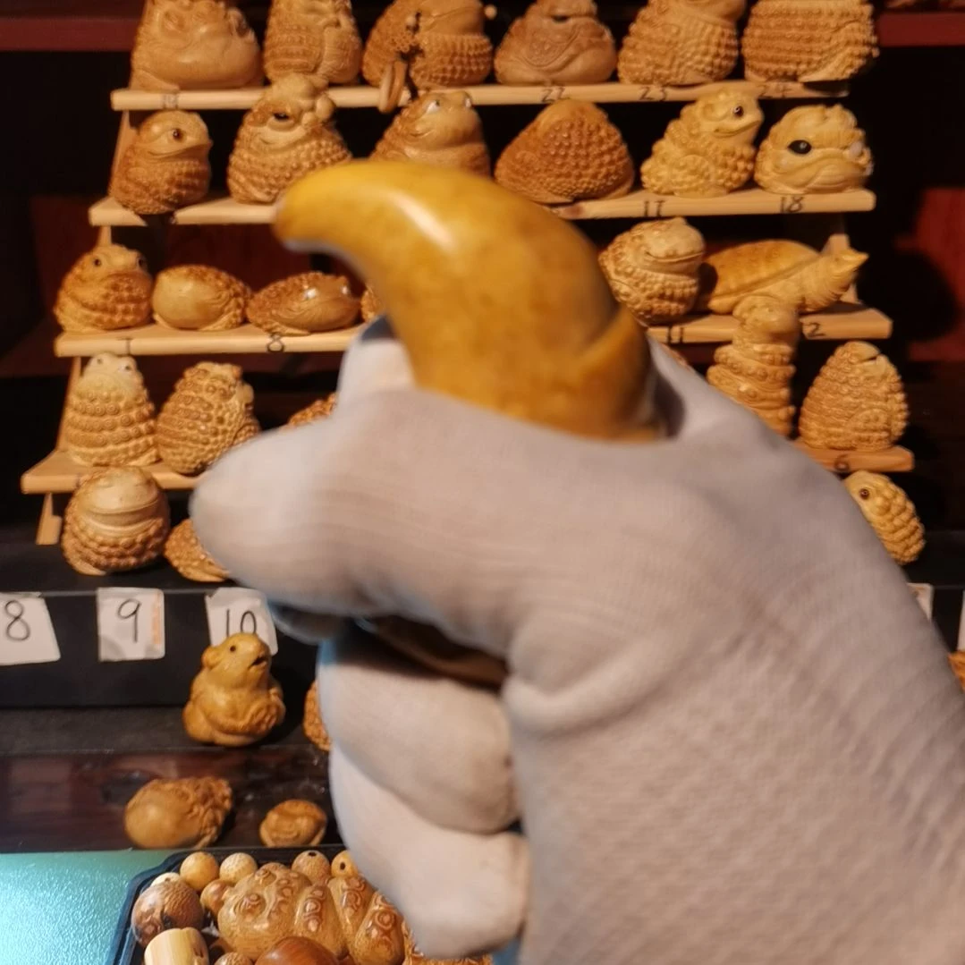 竹竹雕把件金蟾摆件配饰