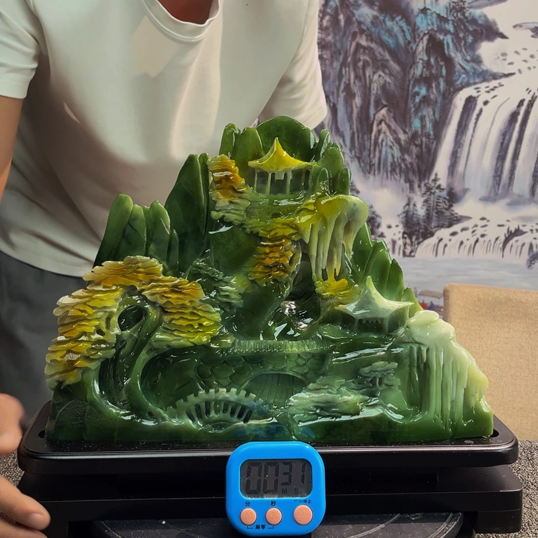 一***文玉玉摆件多色带底座