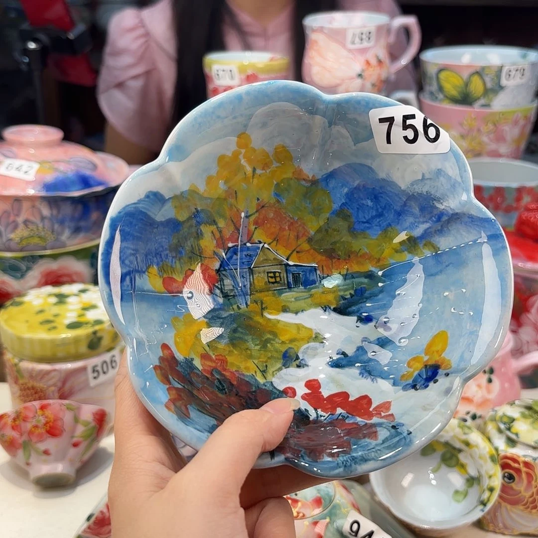 景德镇手绘高温釉下彩陶瓷茶具